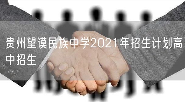 贵州望谟民族中学2021年招生计划高中招生