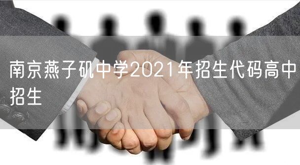 南京燕子矶中学2021年招生代码高中招生