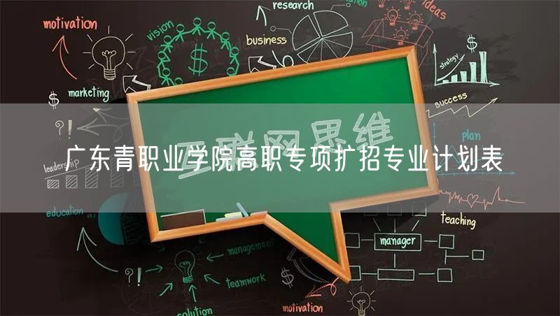广东青职业学院高职专项扩招专业计划表